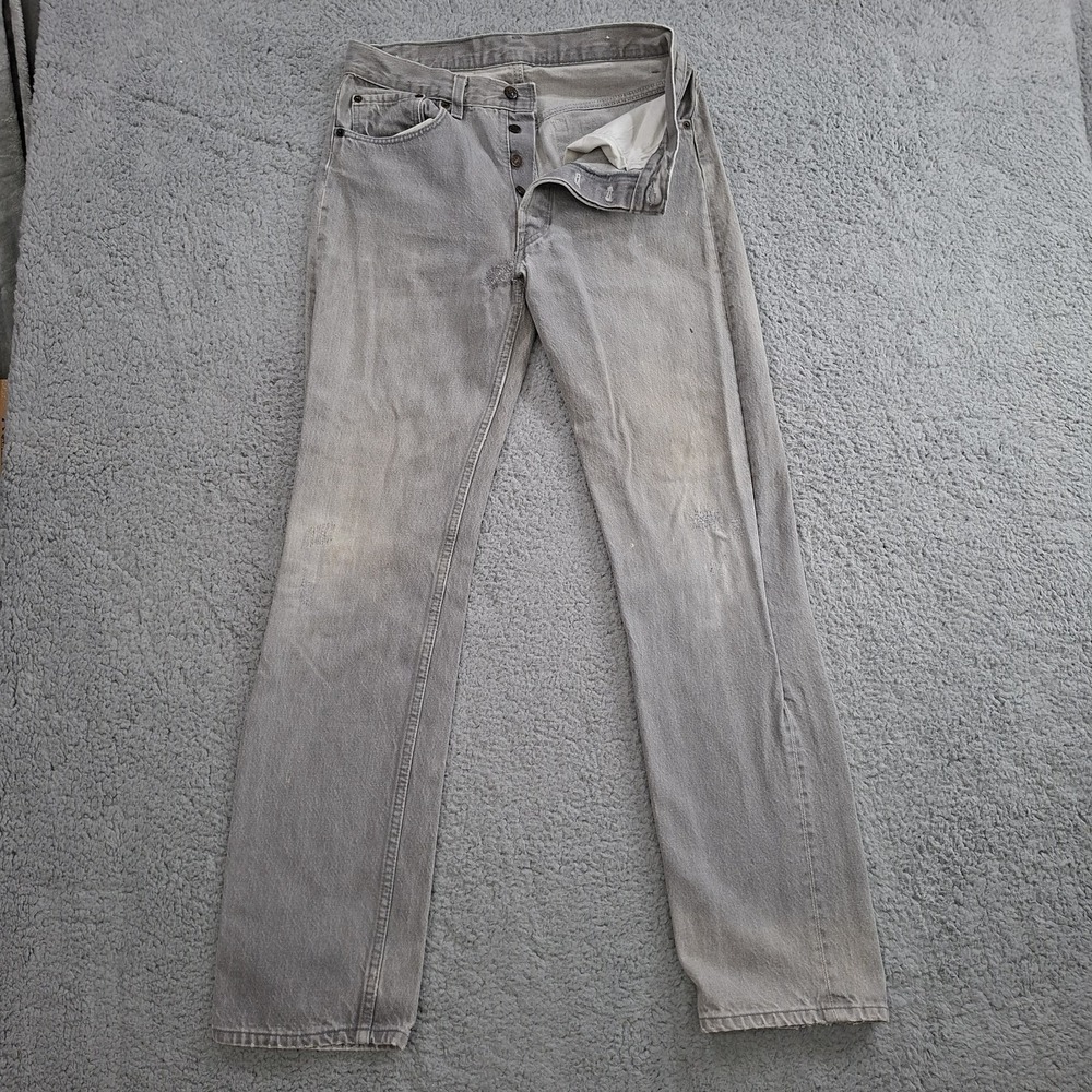Vintage Levi's Levis 501xx Grey Distressed‎ Jean 31X32* Made In Usa Button Fly